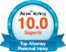 Avvo Top Attorney Personal Injury 10.0